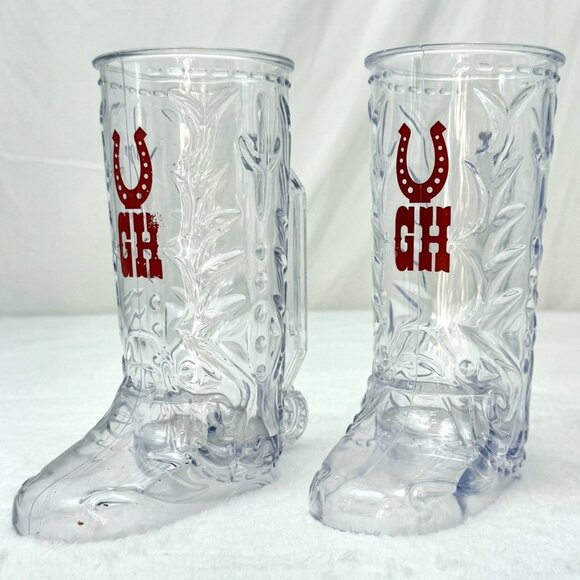 2 Disneyland Golden Horseshoe 20oz Plastic Boot Mug 2013 AP Exclusive Item - Picture 6 of 9